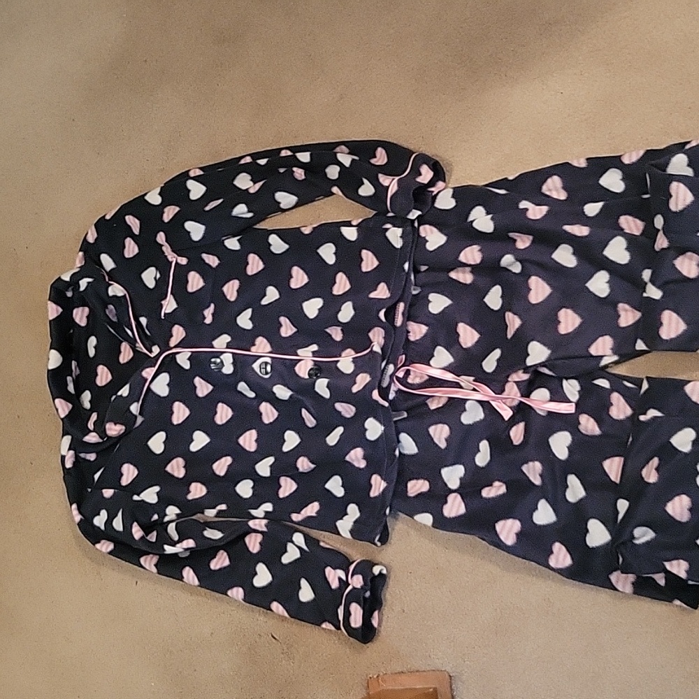 2 piece heart pjs fleece